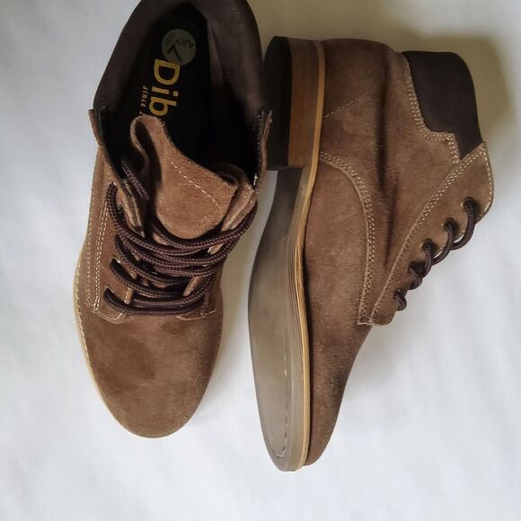 New Diba Suede Leather Brown Lace Up Ankle Boots Size 7.5 - Picture 6 of 10